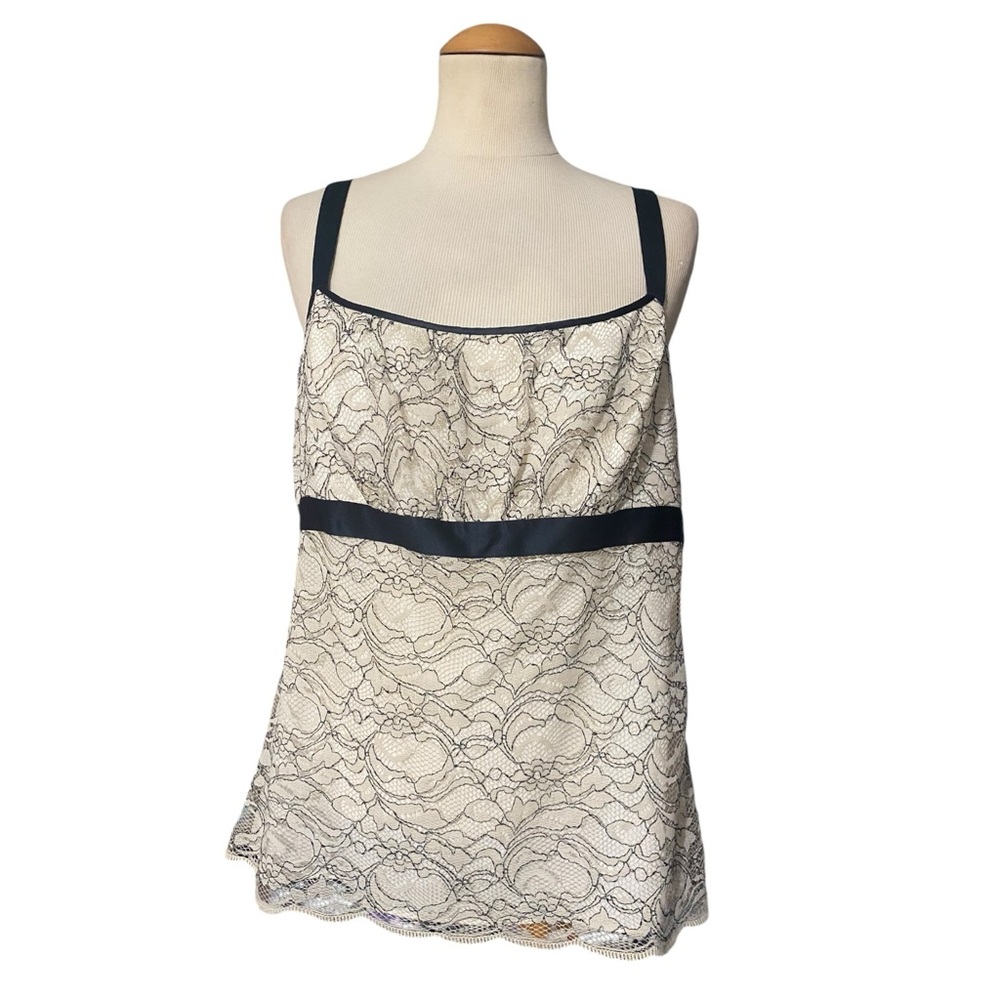 Ann Taylor Overlay Lace Camisole Top Ivory 14